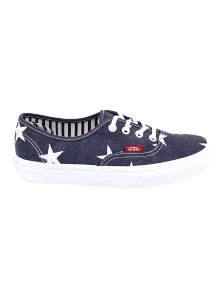 Sneakersy Vans w paski z paskiem niebieskie
