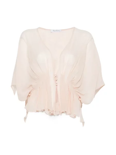 Top Max Mara s volanima ružičasta