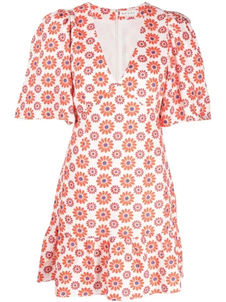Rochie Rhode cu model floral cu imagine de costum alb