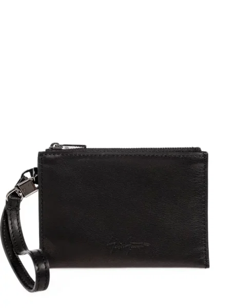 Portofel Discord Yohji Yamamoto din piele cu autograf negru