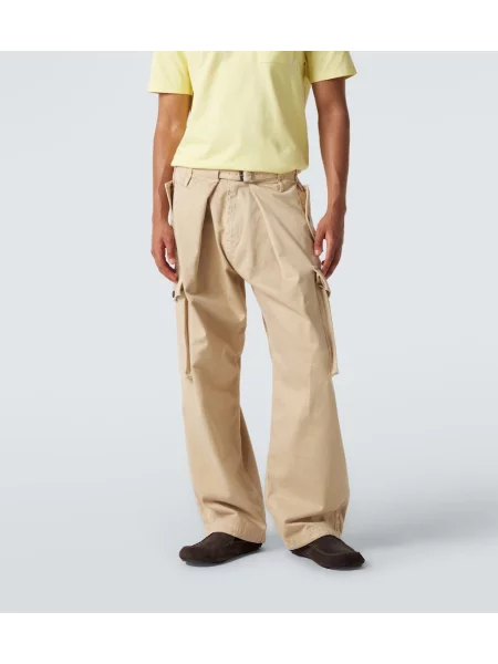 Pantaloni cargo Loewe din satin bej