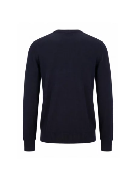 Lniany sweter Boss niebieski