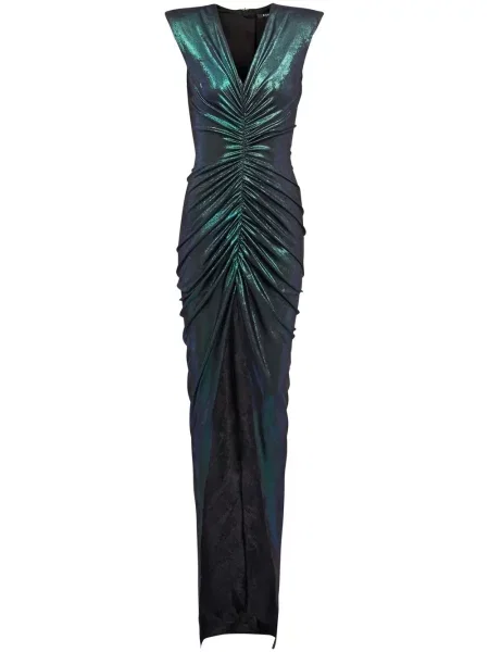 Rochie Balmain cu volane verde