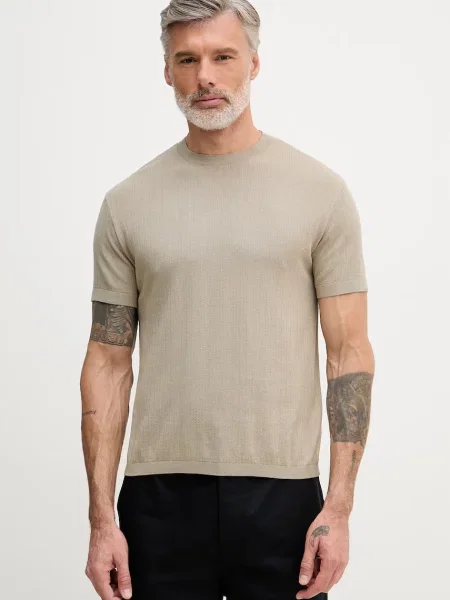 Armani Exchange tričko béžové