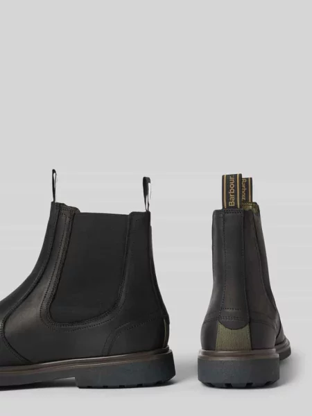Buty chelsea ze skóry bydlęcej z profilowaną podeszwą Barbour czarne