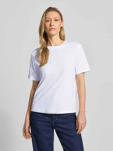 T-shirt z bawełny Jake*s Casual biała
