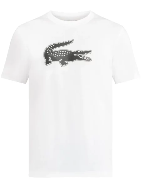 Tricou Lacoste cu imagine din jerseu alb
