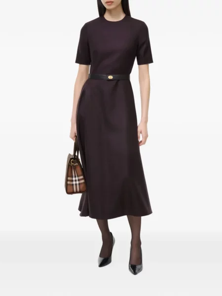Rochie midi Burberry de lână maro