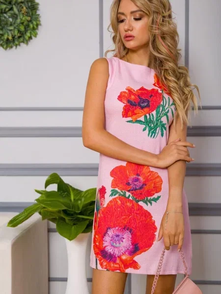 Лляна Сукня міні Ager рожевий