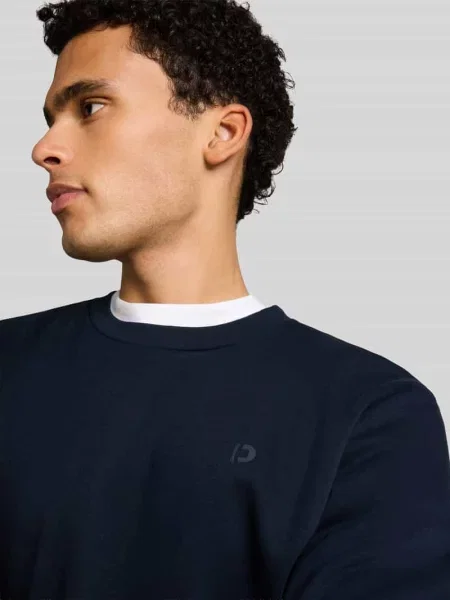 Bluza o kroju regular fit z mieszanki bawełny Tom Tailor Denim granatowa