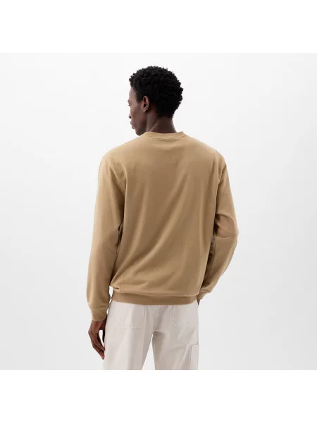 Суичър без качулка Gap с автограф кафяво