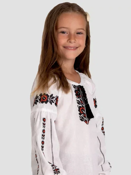 Детская рубашка Folk Moda белая
