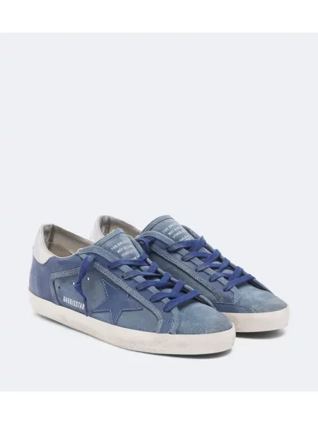 Sneakerși Golden Goose din piele de căprioară albastru