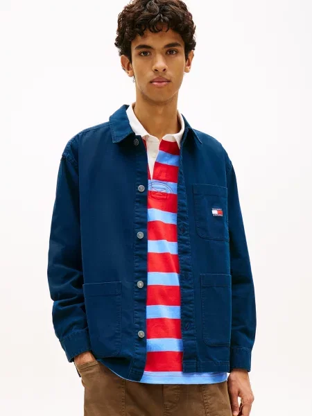 Tommy Jeans Geacă de primăvară-toamnă ESSENTIAL bleumarin