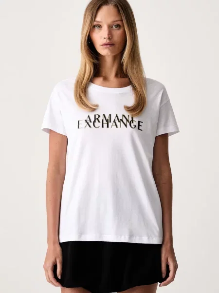 Armani Exchange tricou pentru femei din alb