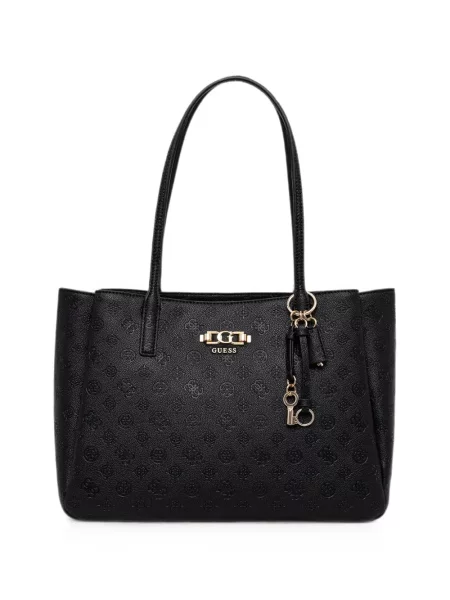 Geantă shopper Guess cu autograf negru