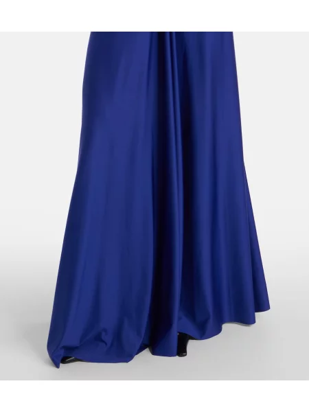 Rochie maxi Victoria Beckham drapată de costum albastru