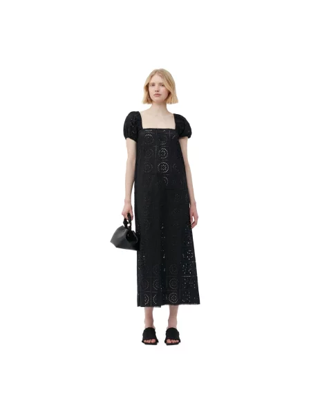 Torebka crossbody Ganni biznesowa z nadrukiem czarna