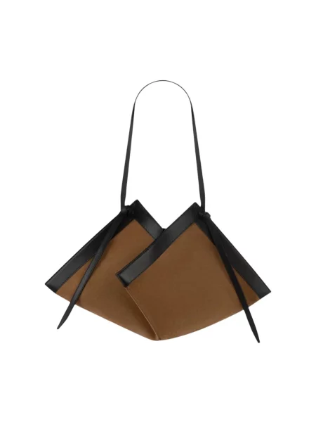 Torebka skórzana Yuzefi zamszowa brązowa