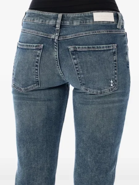 Lepršave traperice Icon Denim s vezom lepršave plava