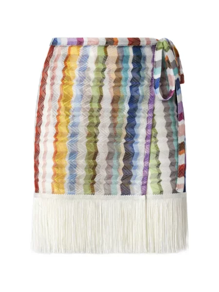 Fustă Missoni cu franjuri alb