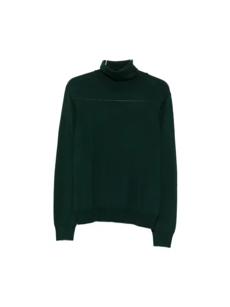 Sweter z golfem Tagliatore wełniany zielony