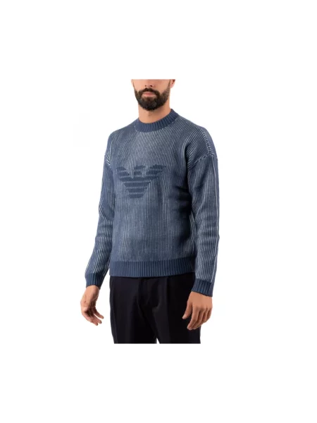 Sweter Emporio Armani niebieski