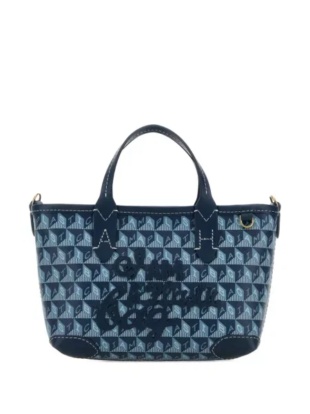 Geantă Anya Hindmarch cu imprimeu geometric albastru