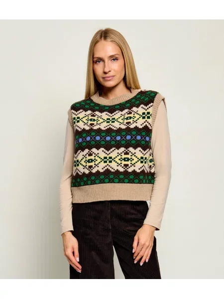 Weekend MaxMara De lână vestă Wkdsavana | Oversize fit verde