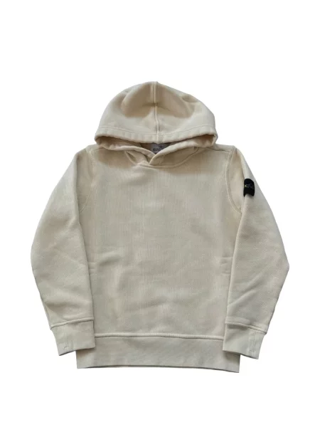 Dětska mikina s kapucí Stone Island bílá