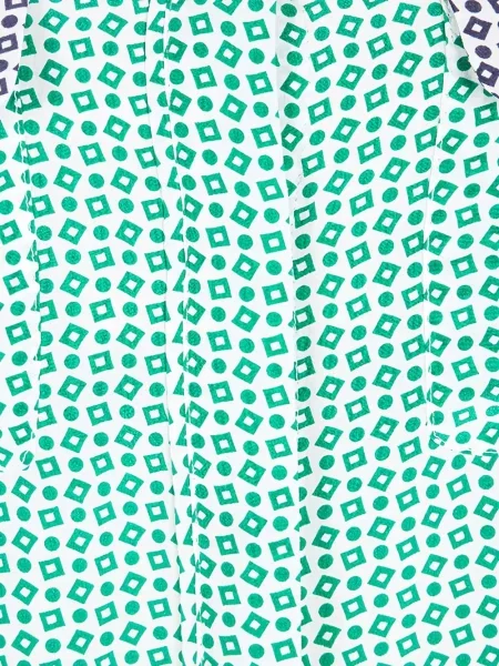 Jedwabna bluzka Equipment z nadrukiem w abstrakcyjne wzory zielona