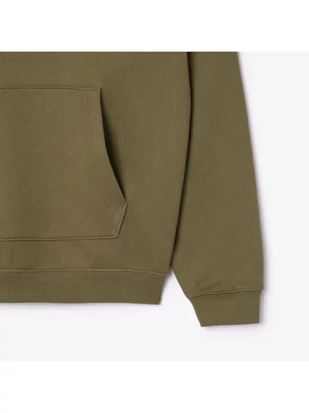 Lacoste Luźny Krój Bluzy Z Kapturem zielona
