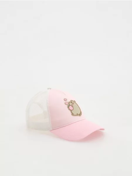 Reserved Czapka z daszkiem Pusheen różowy
