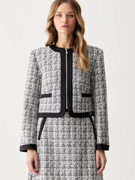 Karl Lagerfeld sacou pentru femei cu amestec de lână negru