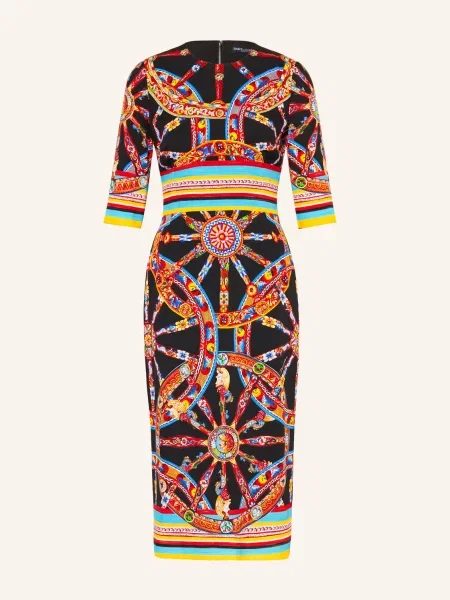 Dolce & Gabbana Pouzdrové Šaty / červená / modrá černá