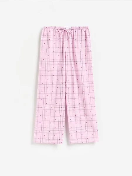 Reserved Pantaloni de pijama în carouri violet