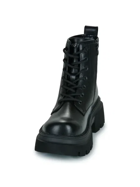 Botine Buffalo cu șireturi din dantelă negru