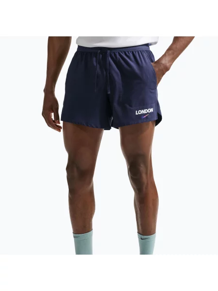Pantaloni scurți de alergare pentru bărbați Nike Stride Dri-Fit Brief Lined 5" midnight navy marină