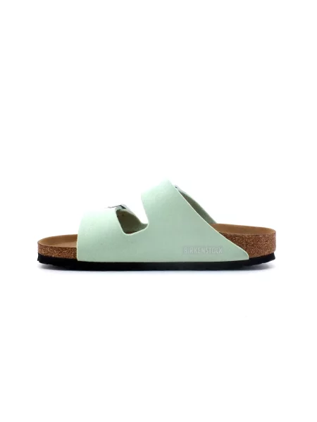 Klapki Birkenstock skórzane zielone