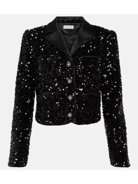 Geacă Self-portrait negru