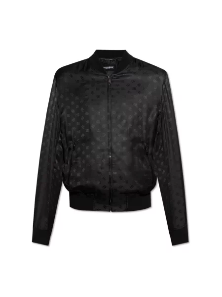 Jedwabny kurtka bomber Dolce And Gabbana czarny