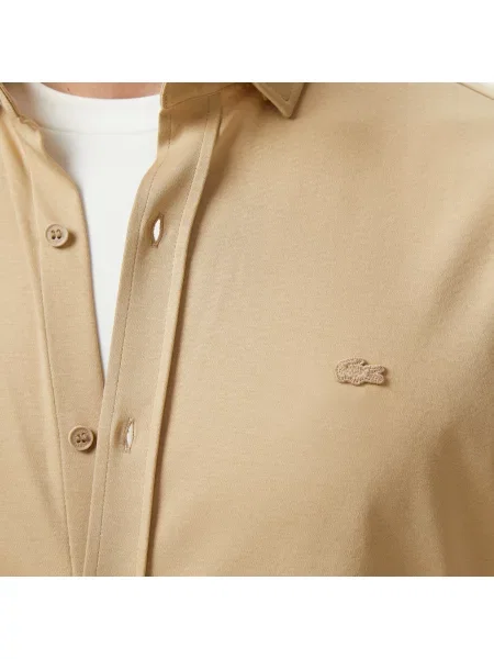 Lacoste Koszula Slim Fit beżowa