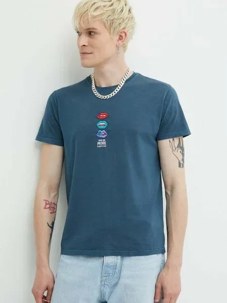Férfi Kaotiko Washed Mouth Colors póló navy. Méret: S sötétkék