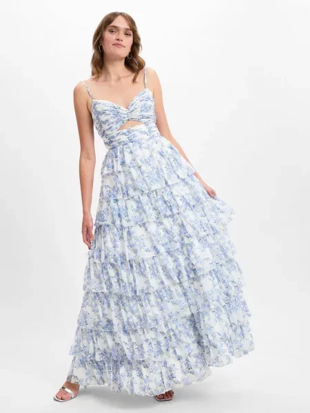 Hey Kyla sukienka wieczorowa Kobiety niebieski|biały|wielokolorowy wzorzysty 38 biała