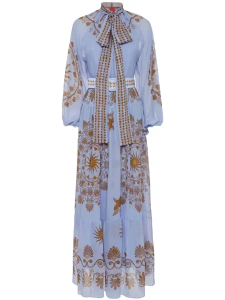 Rochie La Doublej de mătase albastru