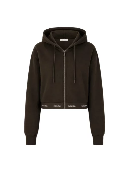 Calvin Klein Jeans Bluza ciemny Cropp Fit brązowy