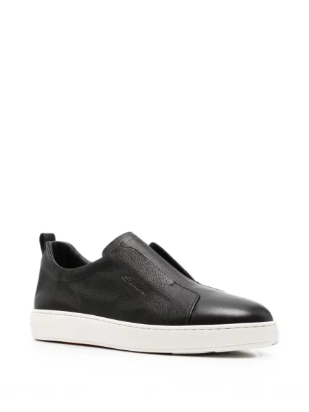 Chiloți Santoni din piele slip-on negru