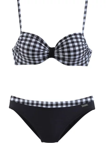 LASCANA Costum de baie două piese negru alb