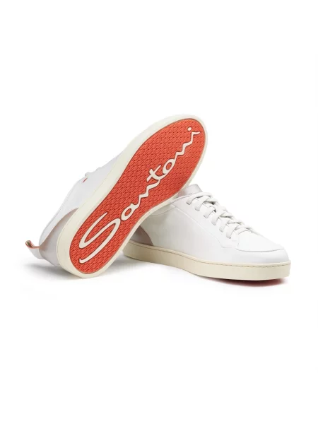Sneakersy Santoni skórzane białe