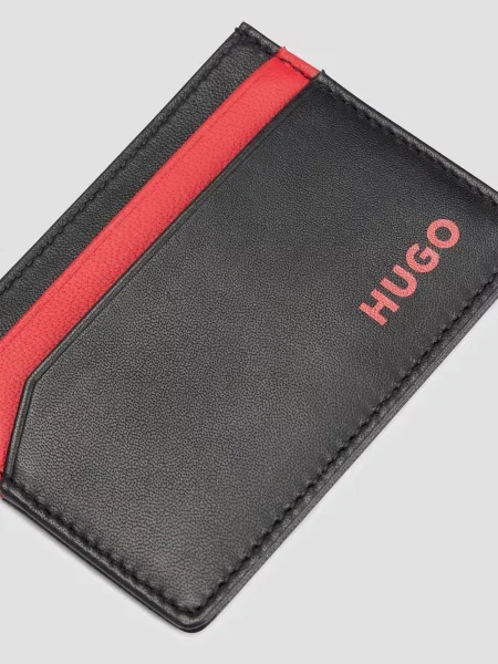 Шкіряний гаманець Hugo чорний